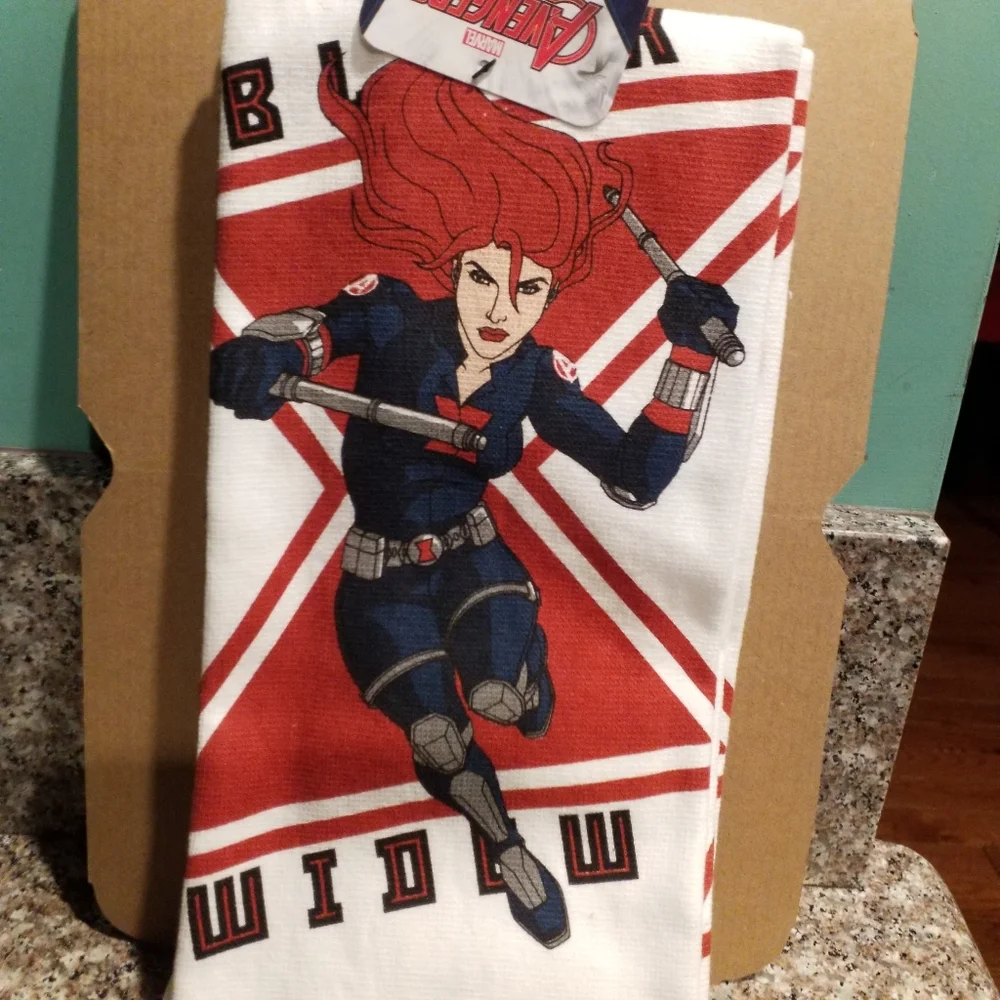 NWT Black Widow Kitchen Towels set of 2